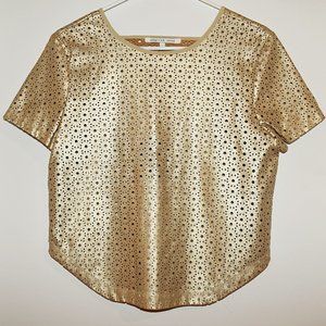 Gold Metallic Structured Top